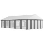 Outsunny 16 x 32 ft Heavy Duty Party Tent Outdoor Gazebo Wedding Tent Event Shelter Carport BBQ with Removable Sidewalls & Windows, Outside Waterproof Canopy for Parties, White and Gray