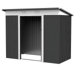 Outsunny 8' x 4' Metal Garden Shed, Backyard Tool Storage Shed with Dual Locking Doors, 2 Air Vents and Steel Frame, Dark Gray