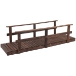 Outsunny 7' Garden Bridge with Pine Wood and Stained Finish for Backyard Ponds Creeks Streams Wood