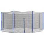 Soozier Trampoline Net Enclosure for 14ft Round Trampoline with 8 Straight Poles Poles Not Included, Weather Resistant Trampoline Netting Replacement with Zippered Entrance, Blue