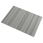 Outsunny Reversible Outdoor Rug Waterproof Plastic Straw RV Rug with Carry Bag, 9' x 12', Grey and Cream White Boho