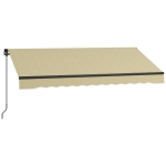 Outsunny 8' x 6.5' Retractable Awning, 280gsm UV Resistant Sunshade Shelter for Deck, Balcony, Yard, Beige