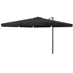 Outsunny 10' Cantilever Patio Umbrella, Square Offset Umbrella with Tilt, Crank, Cross Base, Aluminum Pole and Air Vent, Gray