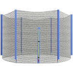 15ft 8-Pole Trampoline Safety Enclosure Net Replacement - Black PE Mesh Netting - BYOOTIQUE Brand