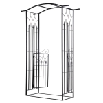 Outsunny Outdoor Metal Trellis Garden Arch Arbor w/ Lucky Leaf Clover Gate for Ceremony Wedding Party Garden Lawn, Black