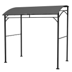 Outsunny 7' x 5' Garden Grill Canopy, BBQ Grill Gazebo Tent with Steel Frame and Hooks, Outdoor Sun Shade, Charcoal Grey