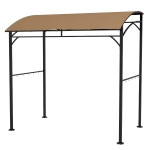 Outsunny 7' x 5' Garden Grill Canopy, BBQ Grill Gazebo Tent with Steel Frame and Hooks, Outdoor Sun Shade, Dark Brown