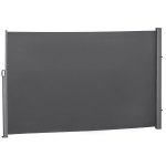 Outsunny 118" x 71" Outdoor Folding Privacy Screen Retractable Side Awning Patio with Resistance to UV Rays and Wind Grey
