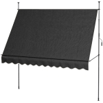 Outsunny 10' x 4' Manual Retractable Awning, Non-Screw Patio Awning, UV Resistant, for Window or Door, Black