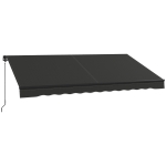 Outsunny 12' x 10' Retractable Awning, 280gsm UV Resistant Sunshade Shelter for Deck, Balcony, Yard, Dark Gray