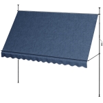 Outsunny 11.5' x 4' Manual Retractable Awning, Non-Screw Freestanding Patio Awning, UV Resistant, for Window or Door, Blue