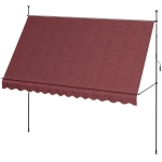 Outsunny 11.5' x 4' Manual Retractable Awning, Non-Screw Freestanding Patio Awning, UV Resistant, for Window or Door, Wine Red