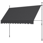 Outsunny 10' x 3' Manual Retractable Awning, Non-Screw Freestanding Patio Awning, UV Resistant, for Window or Door, Dark Grey