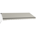 Outsunny 15' x 10' Retractable Awning, 280gsm UV Resistant Sunshade Shelter, for Deck, Balcony, Yard, Light Grey