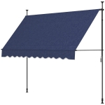 Outsunny 10' x 3' Manual Retractable Awning, Non-Screw Freestanding Patio Awning, UV Resistant, for Window or Door, Blue