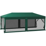 Outsunny 10' x 20' Party Tent, Outdoor Wedding Canopy & Gazebo Shade Shelter with 6 Removable Sidewalls for Event, BBQ, Green