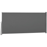 Outsunny Patio Outdoor Folding Retractable Side Awning Privacy Screen with Resistance to UV Rays & Wind, 118" x 63", Light Grey