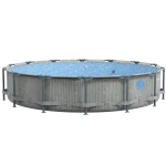 Outsunny Round Above Ground Pool, Metal Frame Pool with