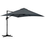 Outsunny 10x10ft Cantilever Umbrella Rotatable Square Market Parasol, 4 Adjustable Angle for Outdoor Backyard Patio Dark Grey