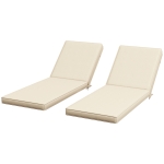 Outsunny 2-Piece Patio Chair Cushions with Backrests, Replacement Cushions for Outdoor Lounge Chair, Beige