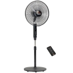 HOMCOM Standing Floor Fan with Remote Control, Stand Up Cooling Fan, Tall Pedestal Electric Fan for Bedroom, Black