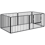 PawHut Dog Fence Outdoor 6 Panels 24" Height Indoor Steel Pet Exercise Pen DIY Design for Small Dogs