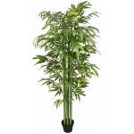 HOMCOM 6 FT Artificial Tree Bamboo Tree Fake Plants in Pot for Home Office Living Room Decor, Green