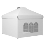 Outsunny 10' x 10' Outdoor Pop Up Canopy Tent with 4 Sidewalls, White
