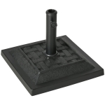 Outsunny 26 lb Heavy Duty Patio Umbrella Base, Square Resin Market Umbrella Stand for Outdoor, Garden, Backyard, Black