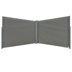 Outsunny Patio Retractable Double Side Awning, Folding Privacy French Screen Fence, Privacy Wall Corner Divider, Garden Outdoor Sun Shade Wind Screen, Indoor Room Divider, Grey