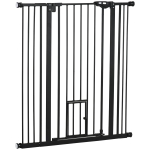 PawHut 41" Easy Open Indoor Dog Gates for Doorways, House, Stair - Black