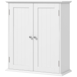 HOMCOM Bathroom Medicine Cabinet, Wall Cabinet with 2 Doors and Adjustable Shelf, Space Saver Over Toilet Cabinet