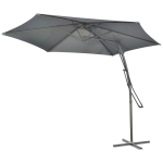 Outsunny 10ft Cantilever Patio Umbrella Offset Parasol with Crank Handle, Cross Base for Garden, Deck, Dark Grey