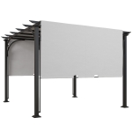 Outsunny 10' x 10' Outdoor Pergola Patio Gazebo Canopy Sun Shelter, Steel Frame, White