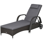 thumbnail image 2 of Outsunny Folding Lounge Chair - Adjustable Backrest With Headrest, Aluminum Frame 2 of 9