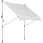 Outsunny 6.6'x5' Manual Retractable Patio Awning Window Door Sun Shade Deck Canopy Shelter Water Resistant UV Protector White