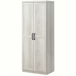 HOMCOM 63" Kitchen Storage Cabinet, 5-tier Pantry Cabinet with Doors and Adjustable Shelves for Dining Room, Distressed White