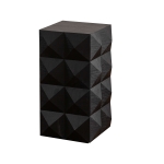 Retro Coffee Table, Three-Dimensional Embossed Pattern Design, High-Quality MDF and Fir, 11.81″ L x 11.81″ W x 23.62″ H, Black