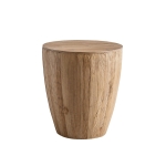 Vintage Style Barrel Shaped Coffee Table with Storage, Solid Fir Wood, 21.06" x 21.06" x 23.43", Natural