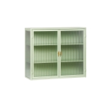27.56" Glass Doors Modern Two-Door Wall Cabinet with Three-Tier Storage for Entryway, Living Room, Bathroom, Dining Room, Mint Green