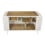 Spacious Cat House with Tempered Glass, Modern Style, Sturdy Fir Wood and Iron Frame, 55.12"L x 22.83"W x 29.92"H, White
