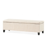 Storage Ottoman with Contemporary Design, Upholstered Seating, Versatile Storage Bench, 51.25" L x 17.5" W x 16.25" H, Light beige