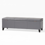 Storage Ottoman with Contemporary Design, Upholstered Seating, Versatile Storage Bench, 51.25" L x 17.5" W x 16.25" H, Gray