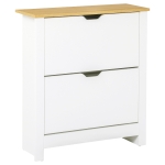 HOMCOM Shoe Storage Cabinet with 2 Flip Drawers and Adjustable Shelves for 6-12 Pairs of Shoes, White