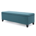Storage Ottoman with Cushioned Top, Sturdy Frame, and Space-Saving Design, 51" L x 17.25" W x 16.5" H, Teal