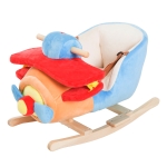 Qaba Lion Rocking Horse With Sound & Seat Belt - Plush Rocking Animal For Toddlers 18-36 Months