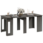 HOMCOM Foldable Table, Extendable Dining Table, Kitchen Table for Small ...