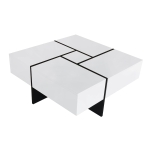 Unique Design Coffee Table with 4 Hidden Storage Compartments, Extendable Sliding Tabletop, UV High-Gloss Finish, 31.5"x 31.5", White
