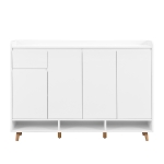 Sleek and Contemporary Shoe Cabinet with Adjustable Shelves, Solid Wood Legs, and Ample Storage, 55.5" L x 14" W x 39.5" H, White
