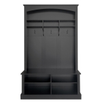 47.5'' Wide Hall Tree with Shoe Storage, 3 Hanging Hooks, Adjustable Shelves, and Multi-Functional Design, 47.5" L x 16" W x 75.5" H, Black